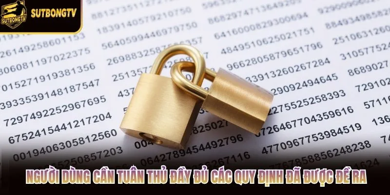 Người dùng cần tuân thủ đầy đủ các quy định đã được đề ra Người dùng cần tuân thủ đầy đủ các quy định đã được đề ra